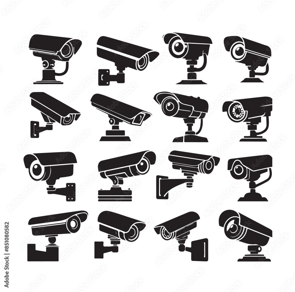 cctv icons, surveillance camera icons set cctv icons, surveillance camera icons set