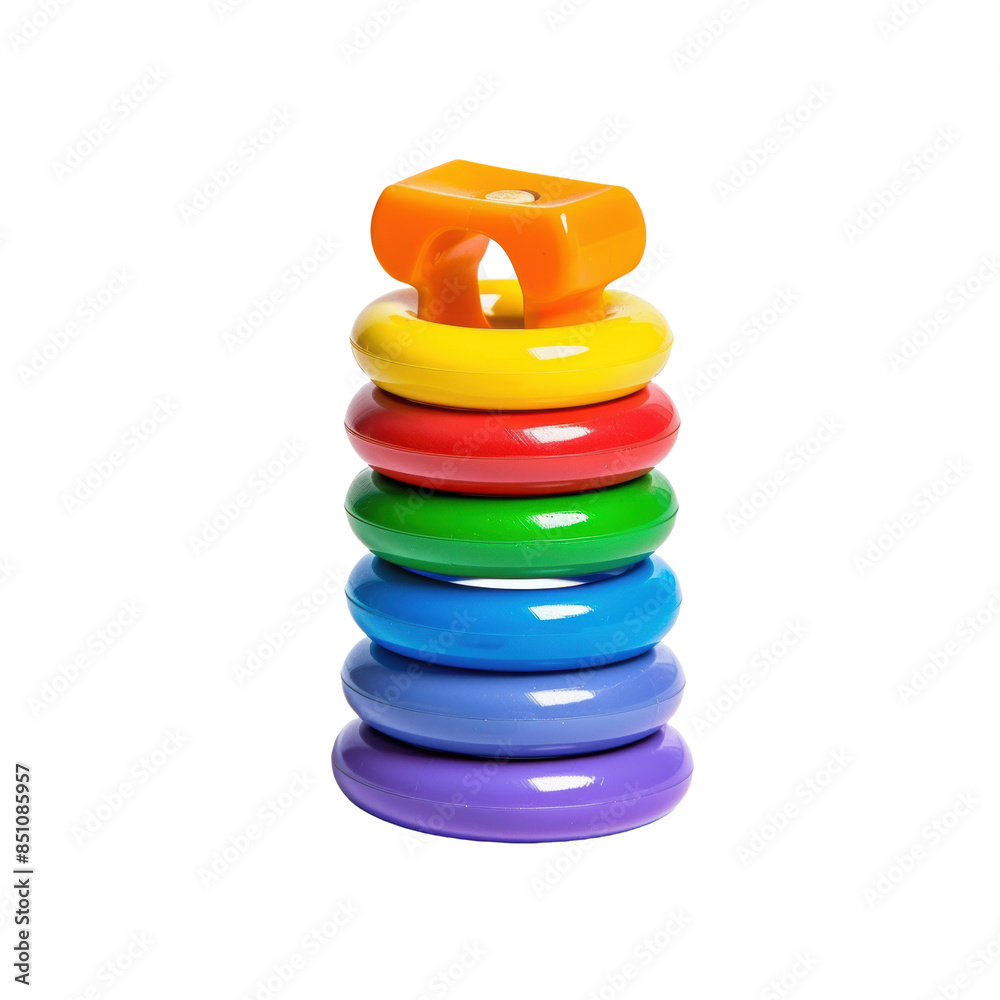 Colorful Stacking Toy Rings in Rainbow Pattern Colorful Stacking Toy Rings in Rainbow Pattern