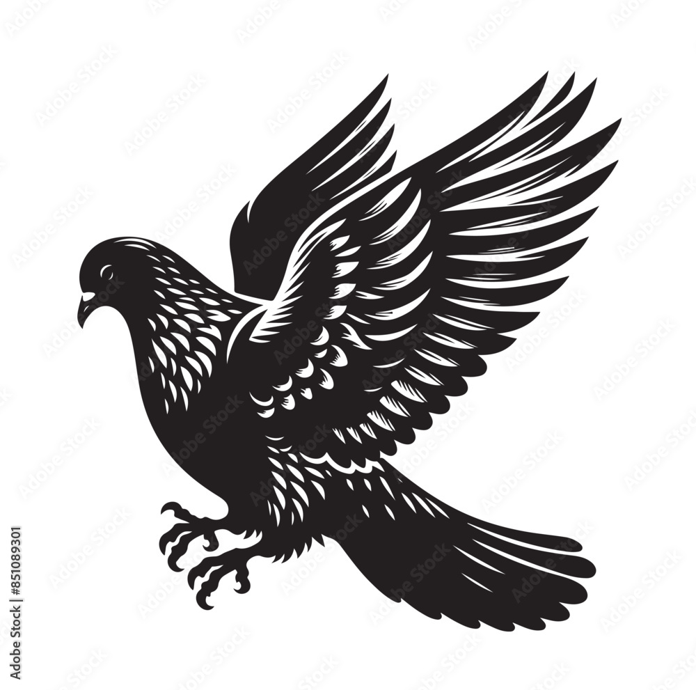 Obraz premium Simple parrot silhouette vector illustration.