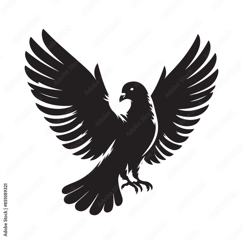 Obraz premium Simple parrot silhouette vector illustration.