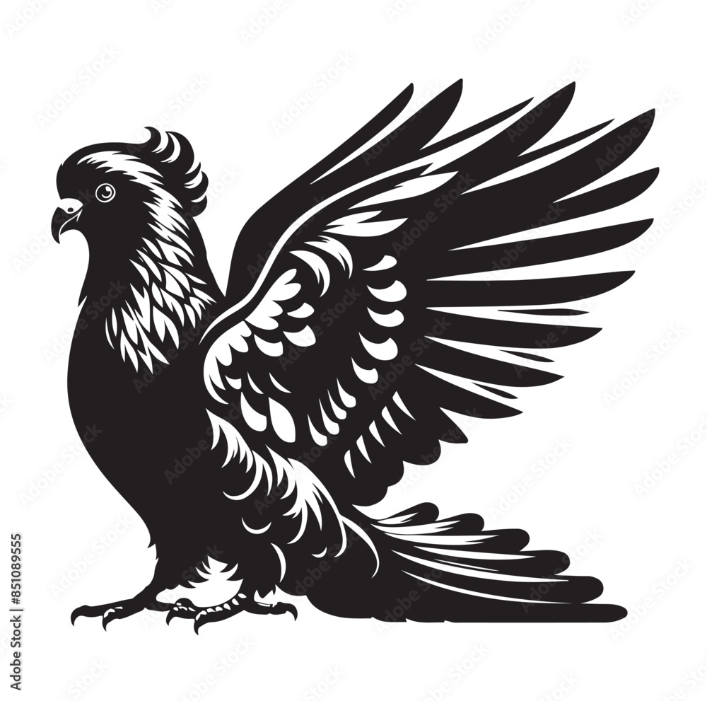 Fototapeta premium Simple parrot silhouette vector illustration.