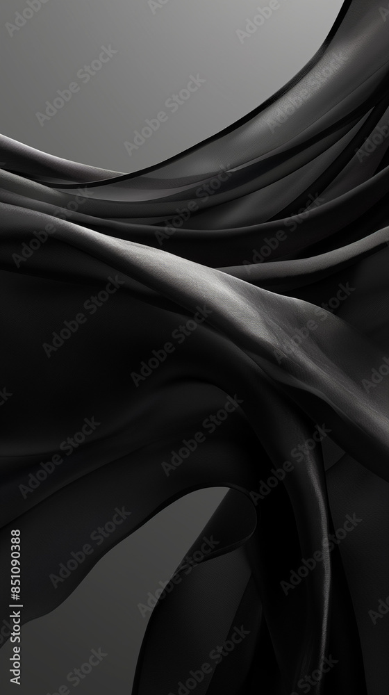 Flowing Black Fabric. Gentle Breeze. Flowing Black Fabric. Gentle Breeze.