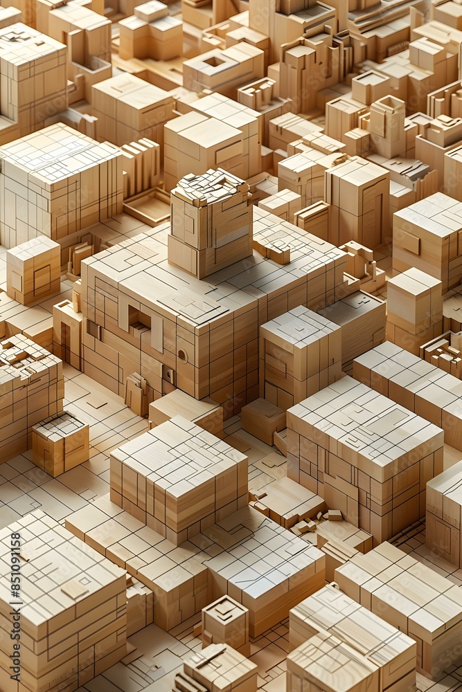 Wooden blocks abstract pattern Wooden blocks abstract pattern
