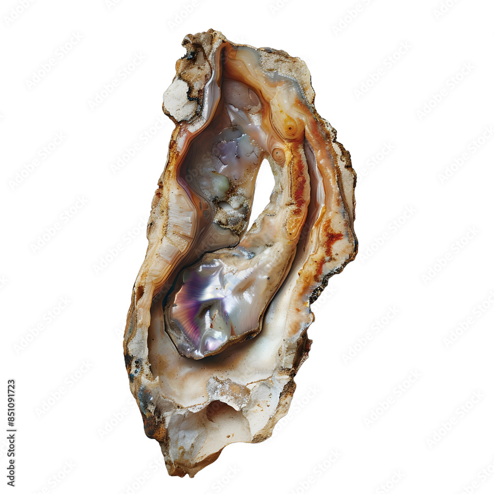 [Transparent Background PNG]A close-up image of an abalone shell with a beautiful nacre