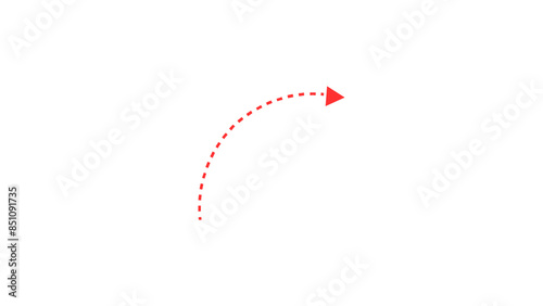 Curved dotted arrow | Zigzag arrow stripes design with dotted lines | Red color dotted arrow PNG