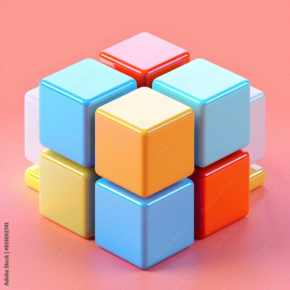 Obraz premium Colorful 3D Cubes