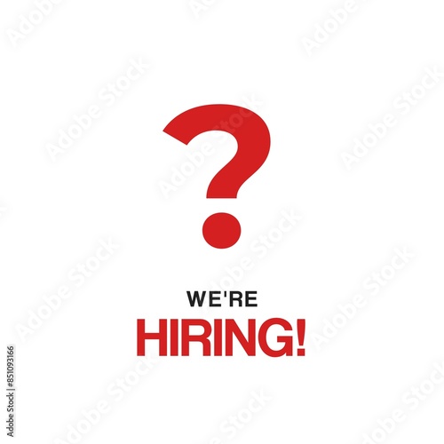 We are hiring join to the team announcement. Hiring recruitment open vacancy design. Creative hiring poster. White background. 