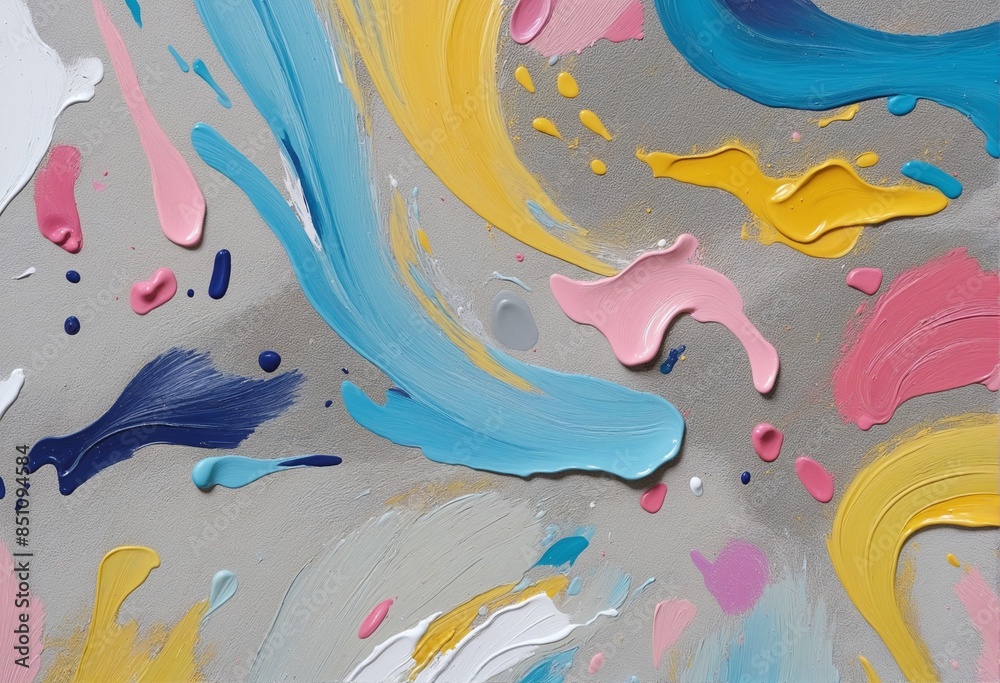 Fototapeta premium Expressive Art: A Vibrant Collection of Hand-Painted Masterpieces
