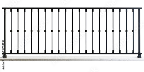 Black Metal Railing with Vertical Bars