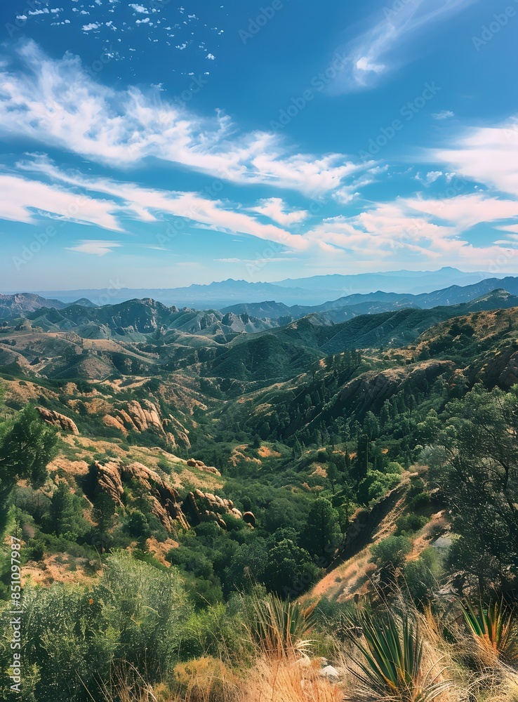 Naklejka premium Mountain Vista View From Above