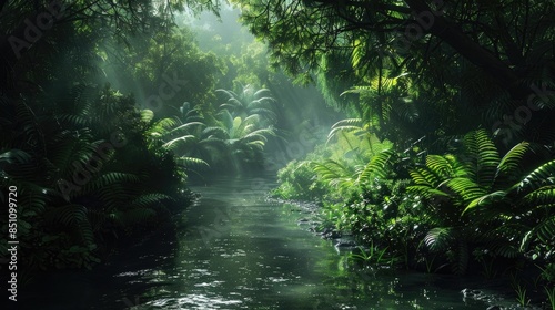 River and lush foliage