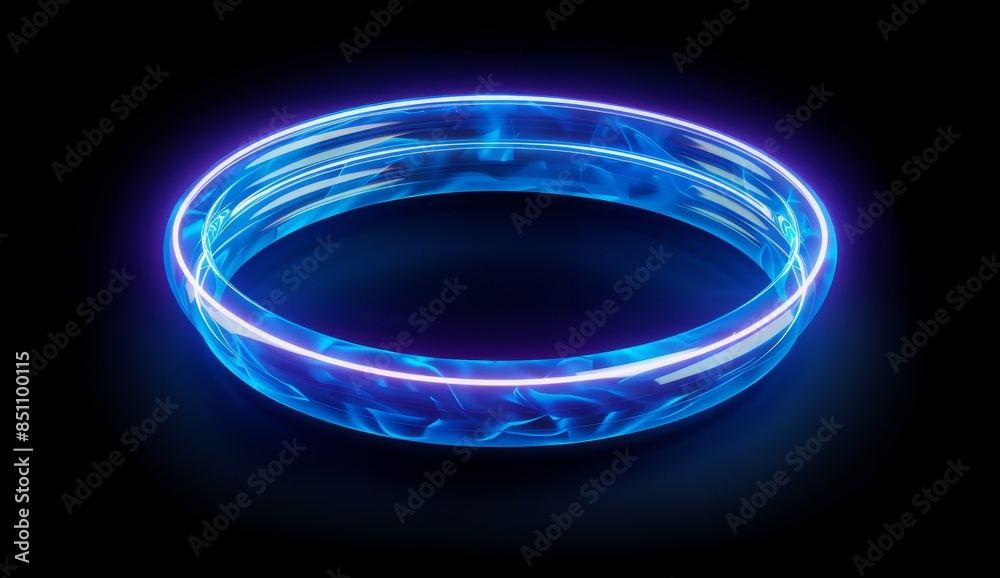 Abstract Blue and Purple Neon Ring Abstract Blue and Purple Neon Ring