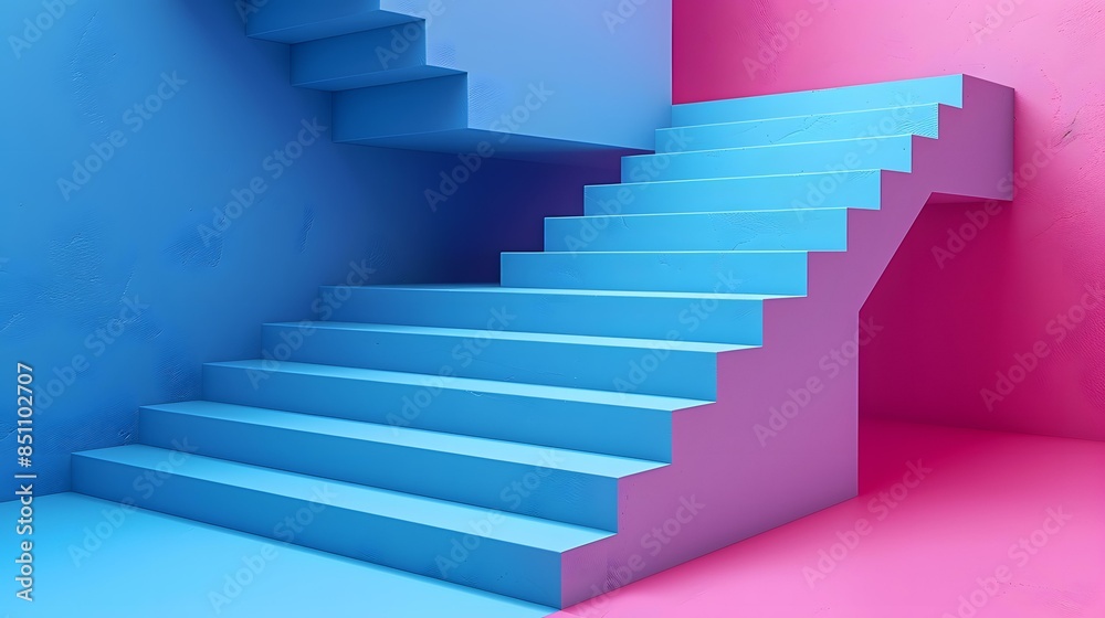 Blue and pink stairs Blue and pink stairs