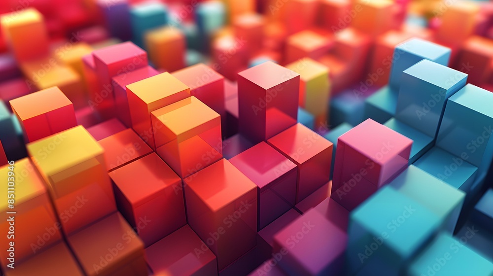 Abstract Colorful Cubes Background Abstract Colorful Cubes Background