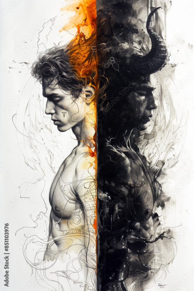 Fototapeta premium god and devil