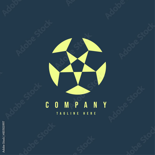 Football star geometric logo for club