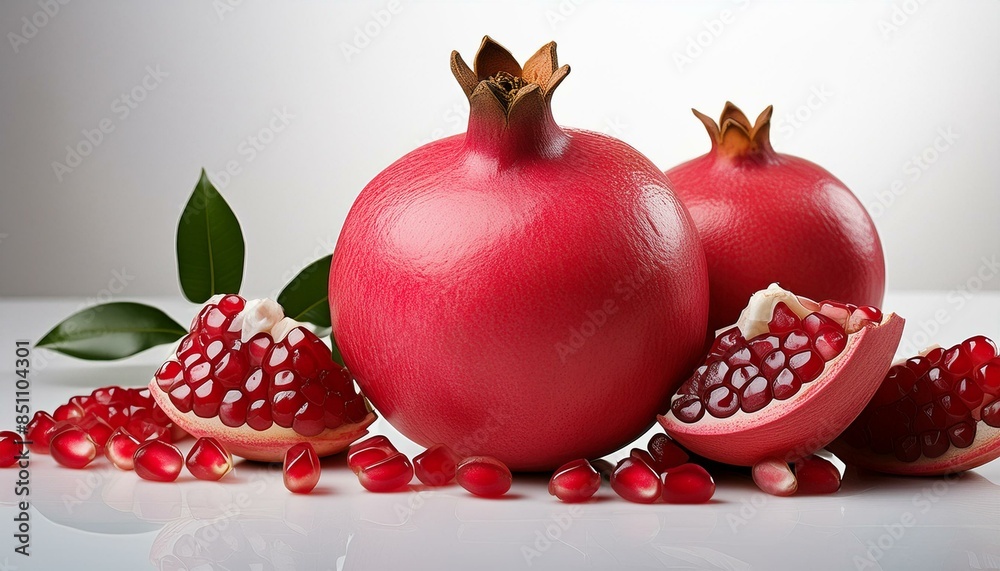 pomegranate on white background pomegranate on white background