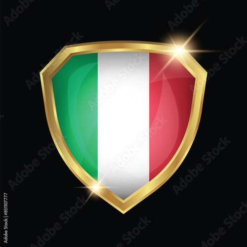 Italy Flag Golden Shield Logo