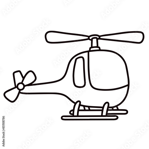 Simple and easy coloring page helicopter for kids © krezilayen