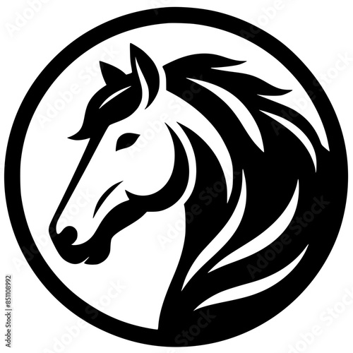 Silueta del logotipo de la cabeza de caballo