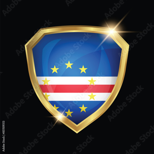 Free Download Cape Verde Flag Golden Shield Logo - GFXLoad
