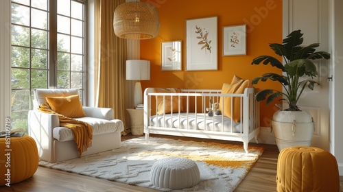 children’s room with yellow decoration
