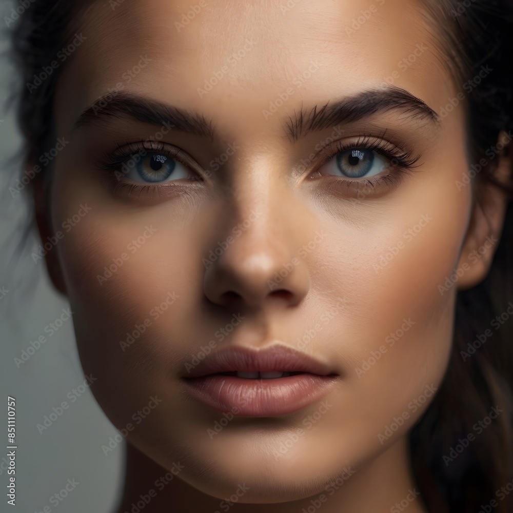 Portrait of an extremely attractive woman with a hyperrealistic, beautiful full perfect face. Portrait of an extremely attractive woman with a hyperrealistic, beautiful full perfect face.