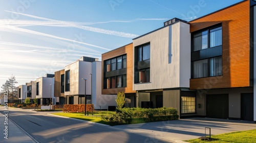 Wallpaper Mural Modern town houses of brick and glass on urban street Torontodigital.ca