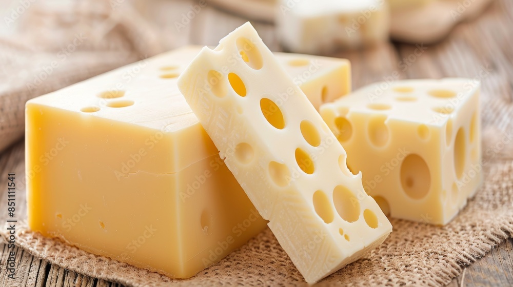 A block of cheese with a slice missing sits on a table A block of cheese with a slice missing sits on a table