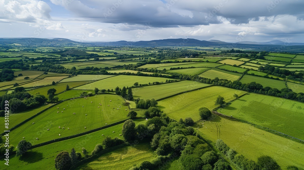 Fototapeta premium Aerial view of rural Ireland.