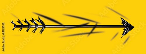 illustration with black marker of an arrow or arrow vector drawing