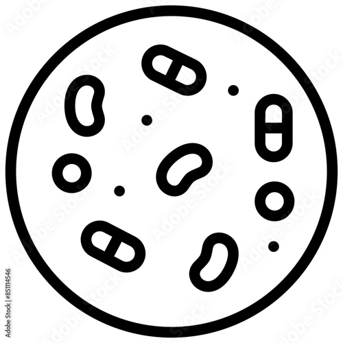 bacteria icon illustration design with outline