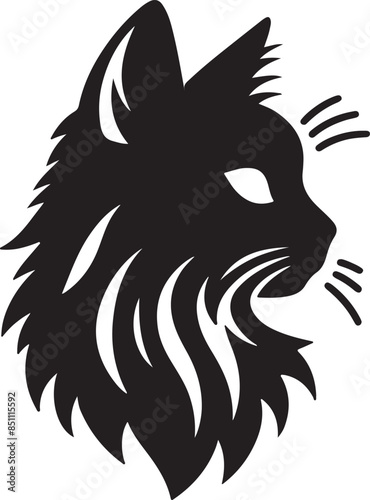 Wallpaper Mural Cat Head Face Silhouette vector illustration Torontodigital.ca