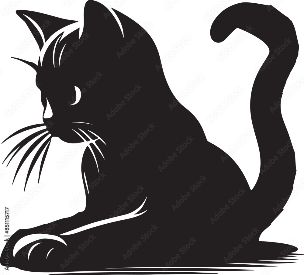 Cat Head Face Silhouette vector illustration Cat Head Face Silhouette vector illustration