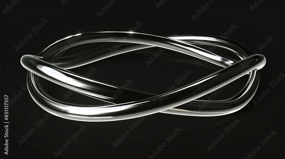 Sleek Silver Bracelets. Adding a Touch of Sophistication. Generative Ai. isolated on a solid black background. Illustrations Sleek Silver Bracelets. Adding a Touch of Sophistication. Generative Ai. isolated on a solid black background. Illustrations
