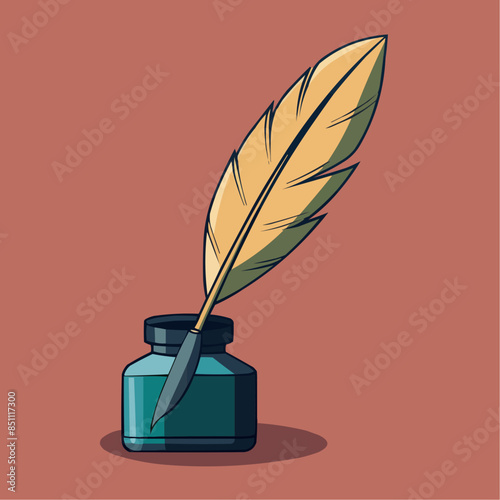 feather pen and inkwell