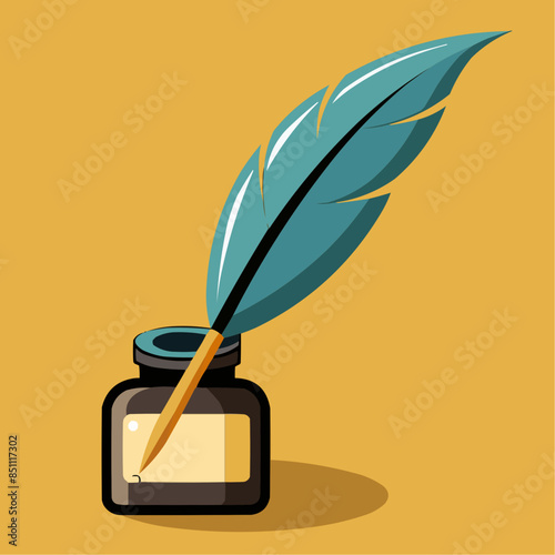feather pen and inkwell