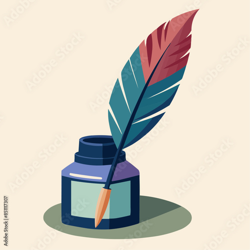 feather pen and inkwell