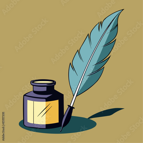 feather pen and inkwell
