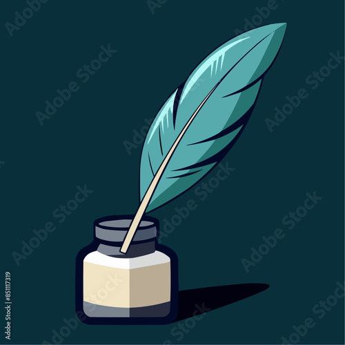 feather pen and inkwell