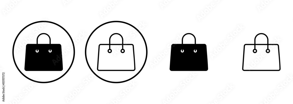 Shopping bag icon set. shopping icon vector