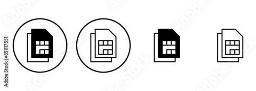 Sim card icon set. dual sim card icon vector