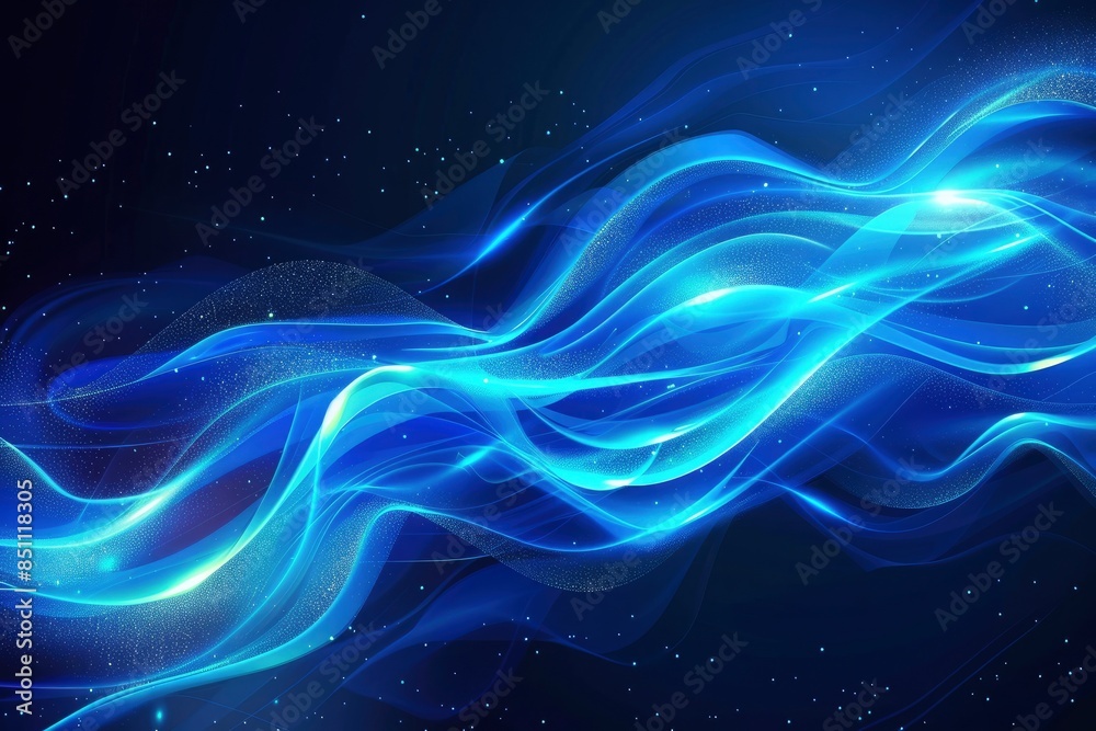 Abstract blue background with smooth shining lines - generative ai Abstract blue background with smooth shining lines - generative ai