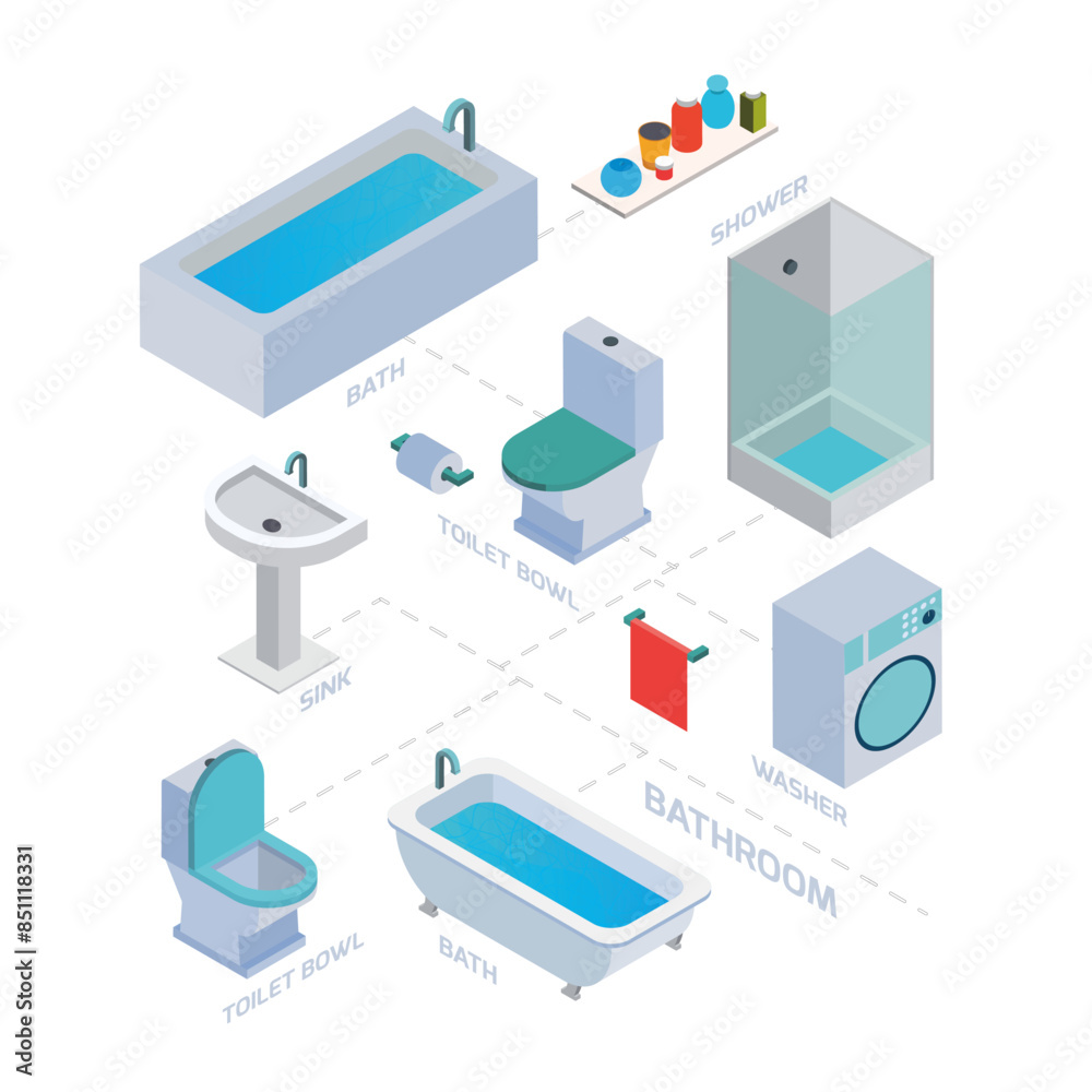 isometric single bathroom block illustrator isometric single bathroom block illustrator