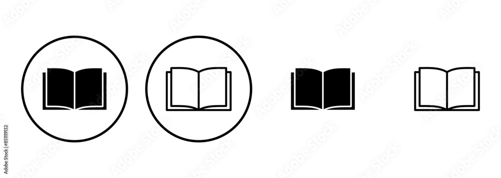 Book icon set. open book icon vector. ebook icon