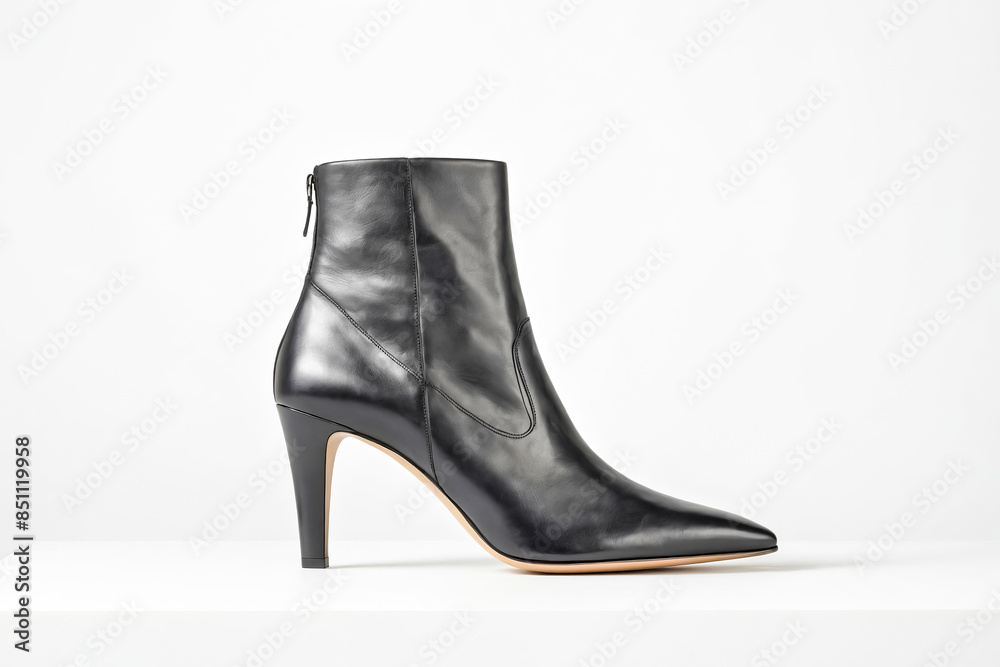 Black Leather Ankle Boots With Stiletto Heels Black Leather Ankle Boots With Stiletto Heels