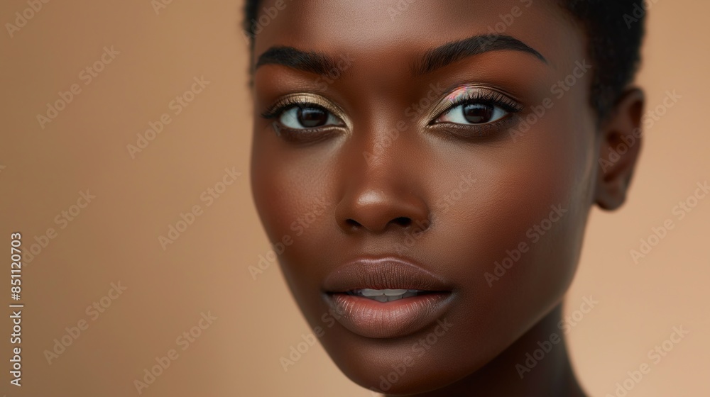 beautiful dark skin woman, skin care concept beautiful dark skin woman, skin care concept