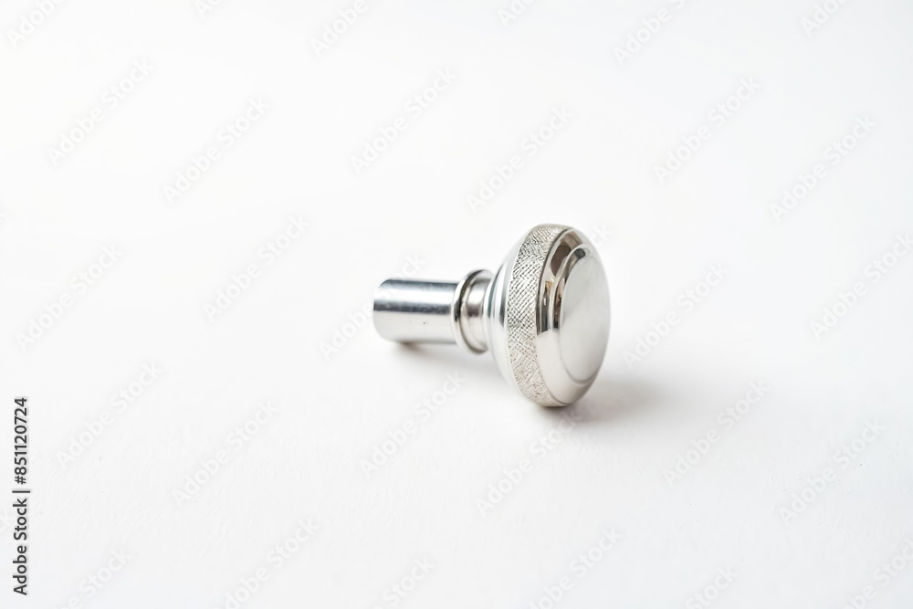 Silver Knob on White Background Silver Knob on White Background