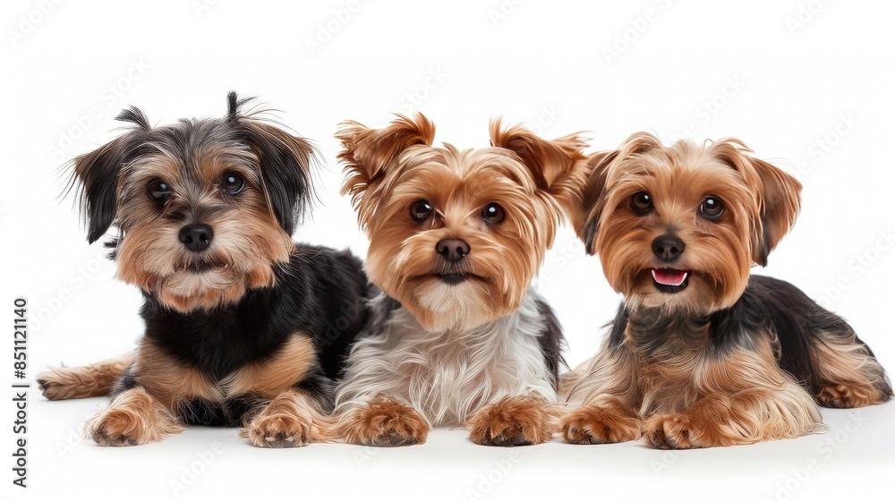 Three dogs on white background. Three dogs on white background.
