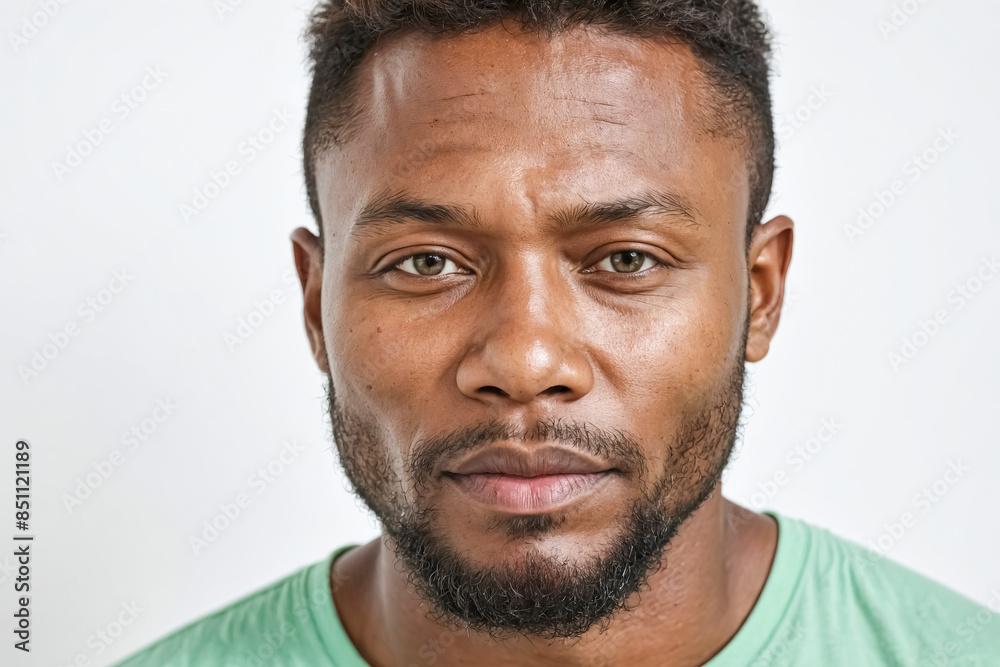 Obraz premium Close-up portrait of a handsome man looking intensely at the camera